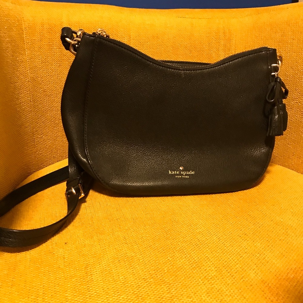 Black Leather Kate Spade Shoulder Bag